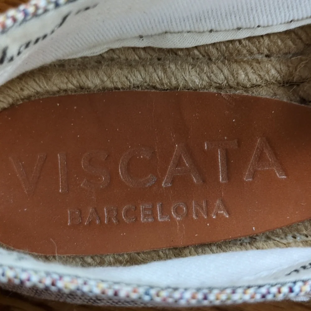 Viscata Barceloneta Canvas Espadrille Flats Striped Size 39